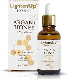Lighten-Up Honey, Skin Brightening Serum - 1 fl oz / 30ml - Formulated to Fade Dark Spots, Skincare Serum - with Agran Oil, Aloe Vera & Rose Water