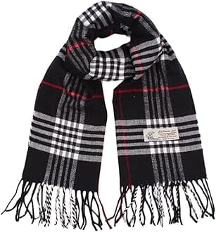 TZ Promise Tartan Plaid Cashmere Feel Classic Soft Luxurious Winter Scarf For Men Women