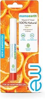 Mamaearth Vitamin C Tinted 100% Natural Lip Balm with Vitamin C & Honey for 12 hrs Moisturized Lips - 2 g | 100% Natural Formula which Provides 12 hrs* Moisturization | Free From Harmful Chemicals & Made Safe Approved
