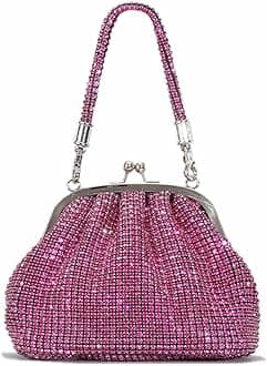 DJBMWomen Full Diamonds Bucket Handbag Rhinestone Clutch Purse Evening Clutch for Women Party Prom Cocktail Wedding