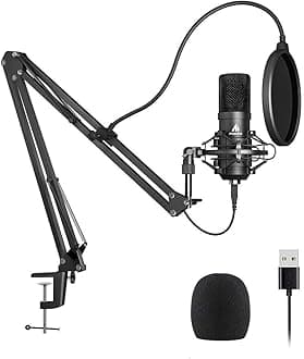 MAONO (Renewed Au-A04 Condenser Microphone Kit (Black) - USB