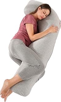 SHANNA Full Body Maternity Pillow, J Shape Pregnancy Pillow, Long Nursing and Support Pillow for Adults with Replaceable and Washable Cover for Sleeping and Feeding