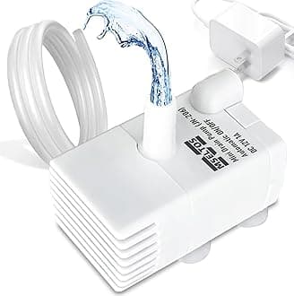 Automatic Small Sump Pump with Water Sensor, 5 FT Lift 55 GPH 115V/230V Mini Condensate Pump with Float Switch, Water Removal for Dehumidifier, Air Conditioner, Ice Maker, Basement, Auto On Off