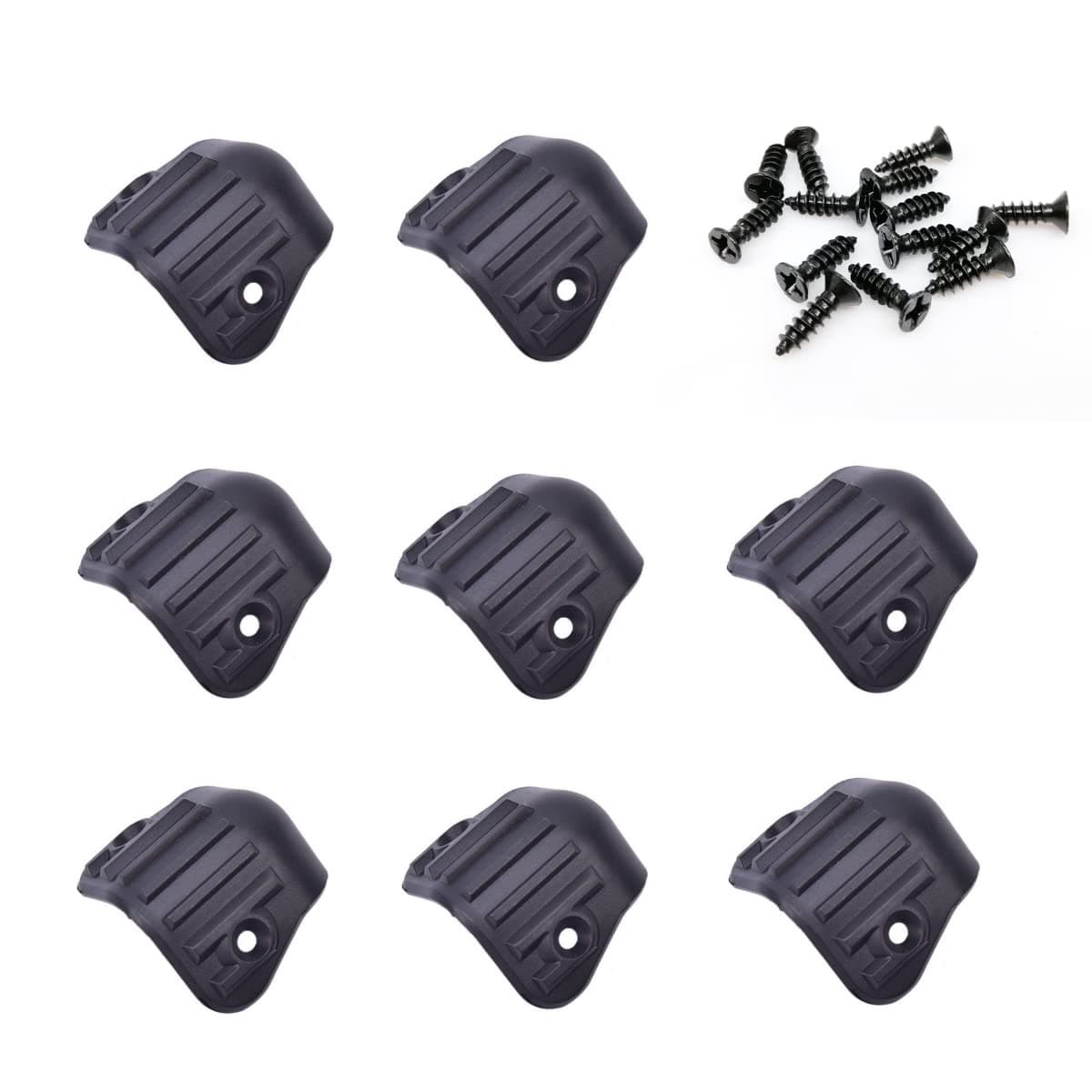 8 Pack Speaker Cabinet Corners Protector Stackable Subwoofer Box Round Angle Edge Armor Guard ABS Plastic Mounting Corner Wrap for Guitar AMP Stage Amplifier PA DJ Audio Sound Case Protection