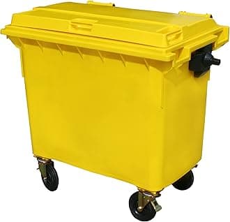Yellow 660 ltr Wheelie Bin - Regular Size 4-Wheel Wheelie Bin - Tough & Durable - For All Your Outdoor Rubbish & Recycling - EN840 Certified & Tested