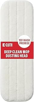 E-Cloth Deep Clean Mop Dusting Head, Reusable Microfiber Dusting Mop Heads Replacements for Dust Mops for Floor Cleaning, 100 Wash Guarantee, 1 Pack