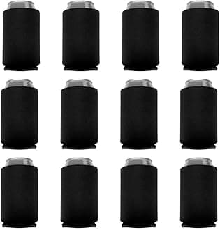 Can Cooler Sleeves Blank Poly Foam (12, Black)