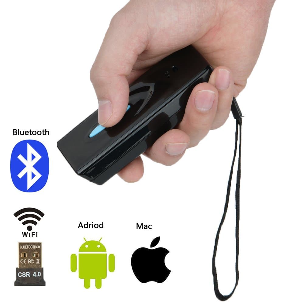 Kercan Bluetooth Barcode Scanner, 1D Portable Wireless Laser Line code Reader For POS/Android/IOS/Imac/Ipad/Windows + Bluetooth 4.0 Receiver