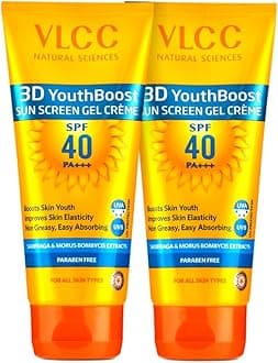 3D Youth Boost SPF 40 +++ Sun Screen Gel Cream - 50g X 2 (Pack of 2) | Non-Greazy, Zero White Cast Sunscreen | Helps Plump Skin & Control Pigmentation | Saxifraga & Mulberry Extract.