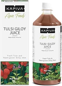 Kapiva Wild Tulsi Giloy Juice 1L | Ayurvedic Juice from Fresh Tulsi & Giloy Plant | Immune & Daily Wellness Support