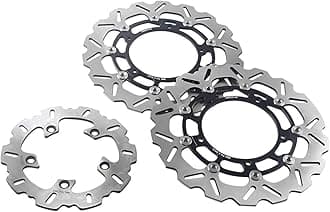 GZYF 1 Set Front+Rear Disc Brake Rotor Stainless Steel Black for Yamaha YZF R6 2005-2011 YZF R1 2007-2014