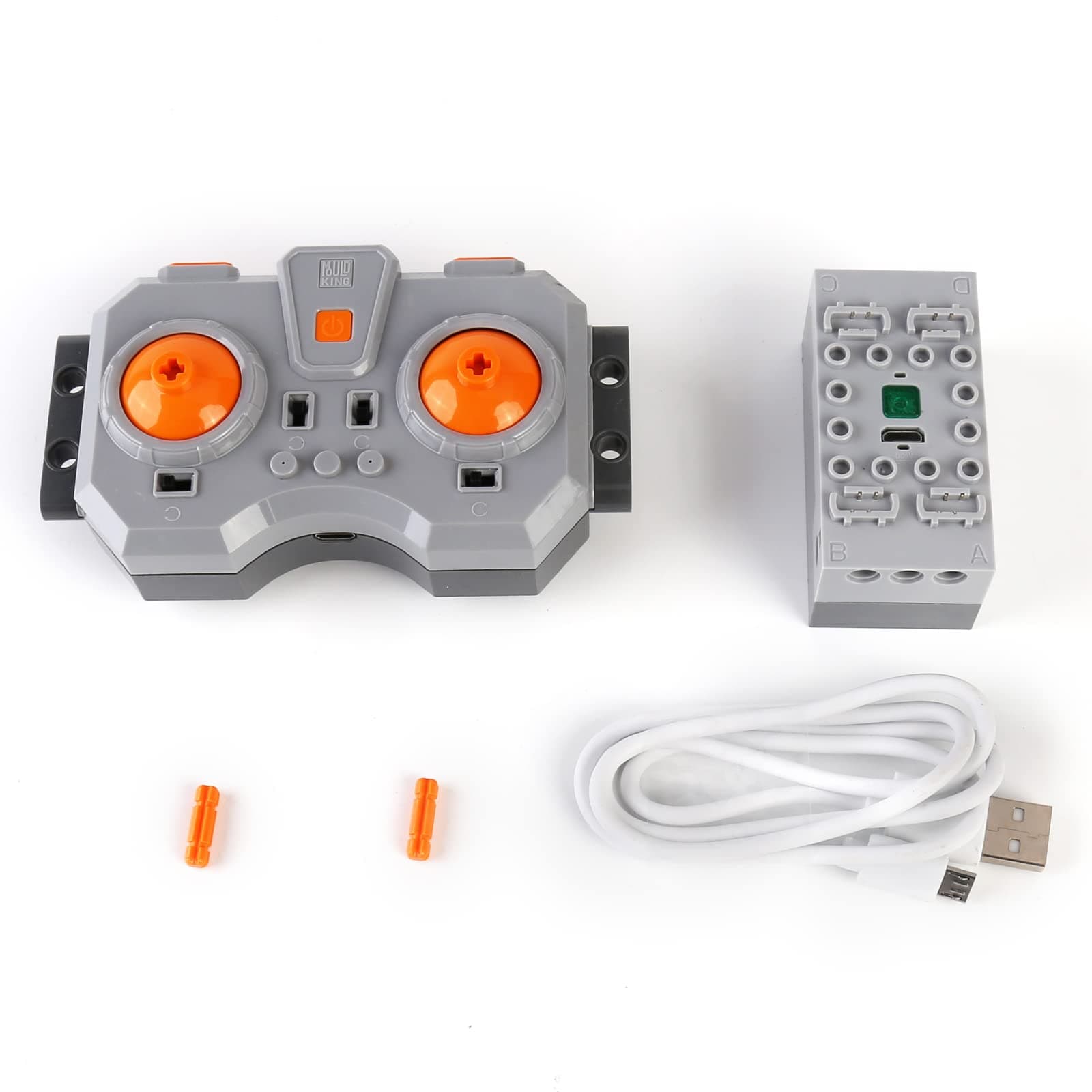 Mould King 4.0 powered modules, including remote control and rechargeable battery box, 4 power output port upgrade accessories (app control/programmable), compatible with Technik governor