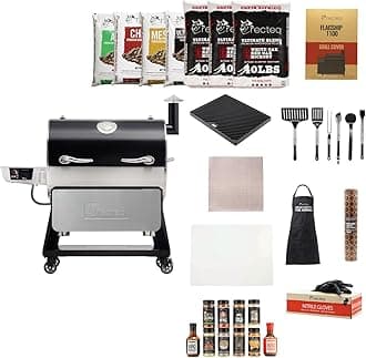 recteq Pellet Grill Smoker - Flagship 1600, Wood Pellet Smoker, BBQ Pellet Smokers, Wi-Fi Smart Grill, 1600 Sq. In. Cook Space, Pellet Smoker Grill, 40 lbs Hopper, 40 Hr Cooking, BBQ Master Bundle