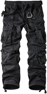 AKARMY Men's Casual Cargo Pants Military Army Camo Pants Combat Work Pants with 8 Pockets