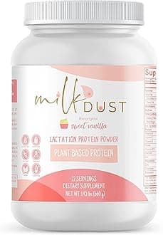 MILK DUST Protein Powder 660g | Breastfeeding Powder for Nursing Moms | Lactation Support Pea Powder | Vegan & Dairy-Free | Sweet Vanilla | 22 Servings (Vanilla.)