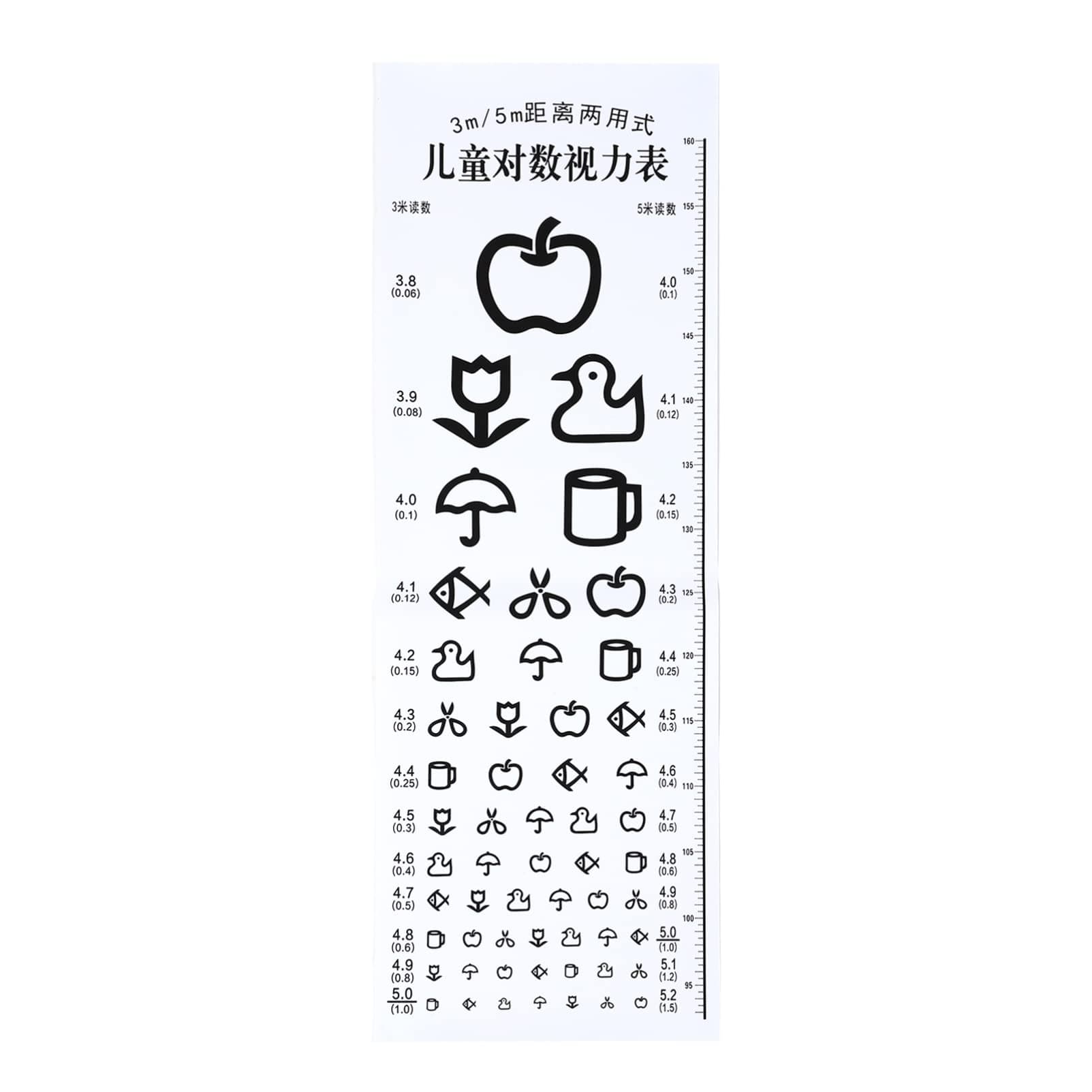 ULTECHNOVO Eye Chart, Wall Eye Visual Testing Chart Snellen Hanging Standard for Home Kindergarten 28 X 10.2inch