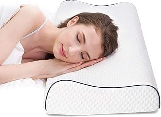 Fityou Memory Foam Pillow,Ergonomic Neck Support Pillow,Orthopaedic Cervical Pillow,Sleeping Pillow with Zip for Side Sleepers,Back Sleepers,Washable Pillow Case,60 x 35 cm