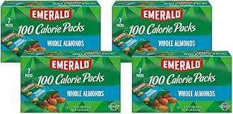 Emerald Nuts Whole Almonds, 100-Calorie Individual Packs 7CT, 4.34 Oz (Pack of 4)
