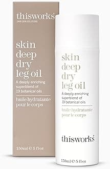 Skin Deep Dry Leg Oil, 150 ml - Body Oil for Dry Skin - Nourishing Body Moisturiser Enriched with 19 Essentials Oils including Sandalwood, Jojoba, Coconut and Rose Oil for a Hydrating Glow