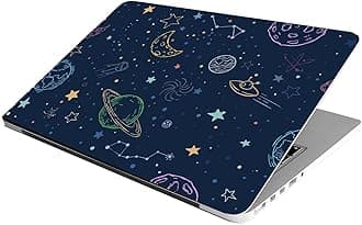 Laptop Skin Stickers Bubble-Free HD Quality Sticker for Laptops Upto 15.6" (Dustproof|Waterproof|Scratchproof|Reusable) - Space BL EDS