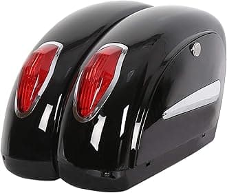 KUAFU Universal Motorcycle Hard Saddlebag Trunk W/Brackets Lights & Locks Compatible with Honda Yamaha Harley Suzuki Kawasaki Motorcycle Saddle bags Luggage Bag (36L/Pair)