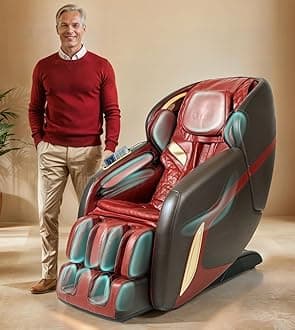 GLOBAL RELAX® | KENSHO 2D Massage Chair | Red-Brown I 7 Programs | Air Pressotherapy I Foot Reflex Therapy I Thermotherapy I Zero Gravity I Zero Space | 3D Surround Sound | Bluetooth