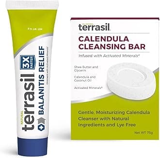 terrasil Balanitis Relief + Calendula Soap 2-Product Kit - Balanitis Treatment for Men, Natural Foreskin Ointment for Itch, Irritation & Redness Symptoms. Dermatologist Tested (.5oz Tube + Soap Bar)