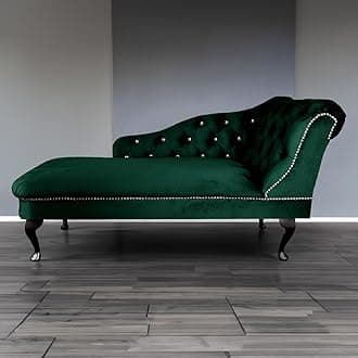 RegentTufted Chaise Lounge Sofa & Seating Handmade Velvet Living Room Bedroom Hallway Black Accent Chair (Right Hand, Jasper)