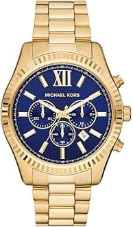 Michael Kors Lexington Watch for Men, Chronograph Movement with Stainless Steel or Leather Strap