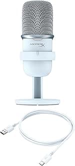 HyperX SoloCast – USB Condenser Gaming Microphone, for PC, PS5, PS4, and Mac, Tap-to-Mute Sensor, Cardioid Polar Pattern, Great for Streaming, Podcasts, Twitch, YouTube, Discord - White