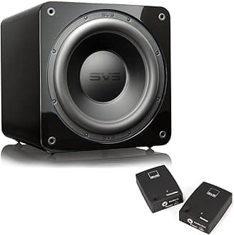 SVS SB-3000 13 Inch Sealed Subwoofer with SoundPath Wireless Audio Adapter (Piano Gloss Black)