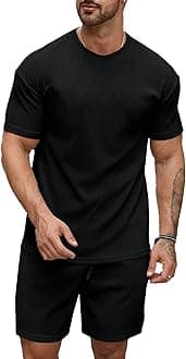 SMOWKLY Men's Pyjama Set - T-Shirt and Shorts Night Wear - Night Suit for Men