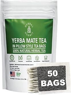 Yerba Mate herbal-teas with 50 tea bags Natural Yerba Matte Rich in Chlorophyll, Made in USA