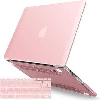 IBENZER Compatible with MacBook Pro 13 Inch Case 2015 2014 2013 end 2012 A1502 A1425, Hard Shell Case with Keyboard Cover for Old Version Apple Mac Pro Retina 13, Rose Quartz, R1301RQ+1 N