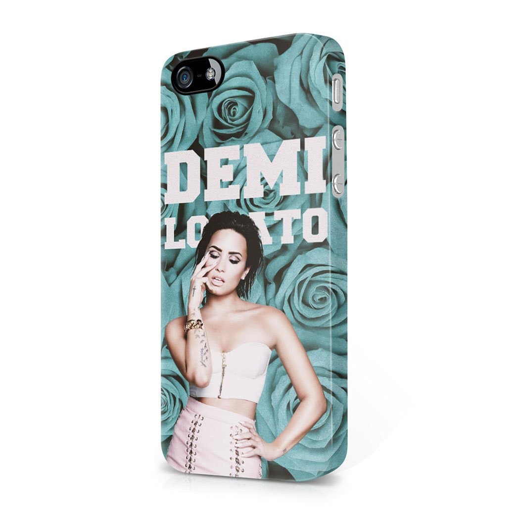 Demi Lovato Mint Roses Pattern iPhone 5, iPhone 5S, iPhone SE Hard Plastic Phone Case Cover