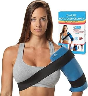 ComfiLife Ice Packs for Injuries (2 Piece Set) – Reusable Hot and Cold Pack with Wrap – Soft Gel Ice Packs for Back, Shoulder, Hip, Knee, Elbow, Joint Pain Relief – Heat & Cold Therapy (Large)