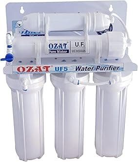 5-Stage UF Water Purifier | Non-Electric | Ultra Filtration (0.01 Micron) | Under Sink & Wall Mount | No RO | PP, Carbon, UF & Post Carbon Filters | White