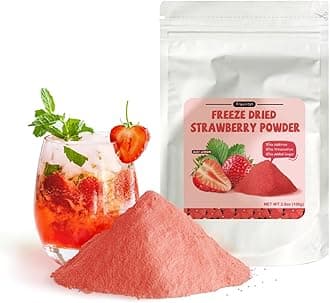Fraunitsh Freeze Dried Strawberry Powder, 3.52oz/100g Natural Strawberry Powder Fruit Powder, Strawberries Powder Strawberries Source for Baking, Drinks, Flavoring, Smoothies, Beverages, No Sugar Added