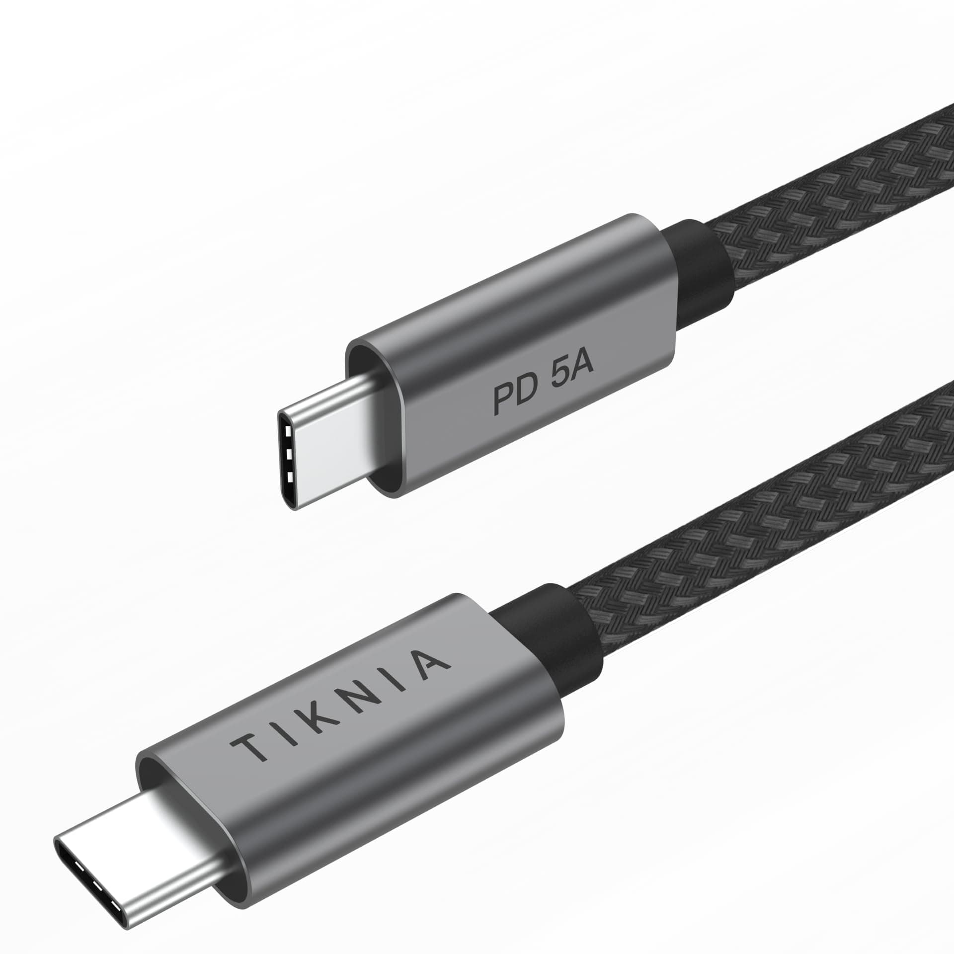 USB Type C cable 1M, USB C to USB C PD 100W 5A Fast Charging Type C to Type C Nylon Braided Data Cable Cord for iPhone 15 Pro Max/15 Pro/15/15 Plus, MacBook, iPad, Samsung, Xiaomi, Oneplus, etc (1M)