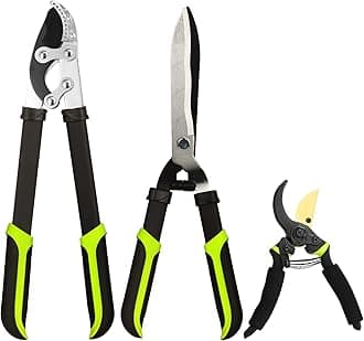 YRTSH Loppers Hedge Clippers & Pruners Combo Set 3-Piece Hedge Shears, Sharp Tree Trimmer Branch Cutter for Yard, Lawn & Garden, Professional Tree Clippers Yard Clippers for Indoor & Outdoor Gardening