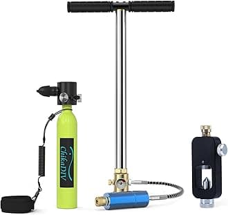 0.5L Mini Scuba Tank, Portable Refillable Diving Tank for Underwater Breathing Training, Up to 10‑Minute Dive Time (Up to 33 ft), Spare Air Scuba Tanks