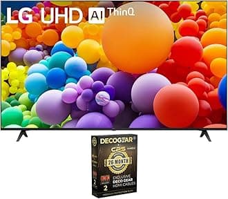 LG 50UT7570PUB 50-Inch UT75 Series LED Smart TV 4K (2024) Bundle with Deco Gear 2X 4K HDMI 2.0 Cable w/Copper Conductors & CPS Exclusive 26 Month Protection Pack (BEACH-CPS-26500)