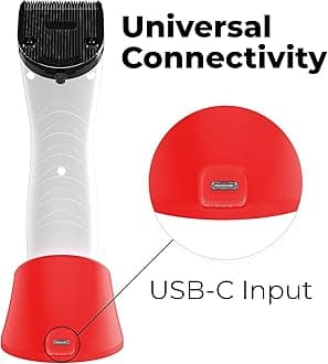 Kenchii Flash 5 Red Dragon Limited Edition - 5-in-1 Digital Cordless Clipper - Precision Pet Grooming: Trim, Shape, and Style Effortlessly USB-C Charging (Red)