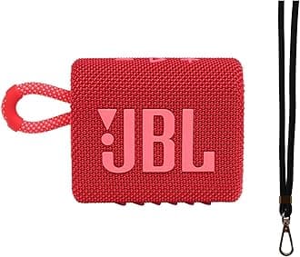 JBL Go 3 Portable Waterproof Bluetooth Speaker, Red – Ultra-Compact, Bold Design, IP67 Waterproof & Dustproof, 5 Hours Playtime, Pro Sound + Durable Lanyard