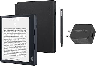 Kobo Sage (Black, eReader, PowerCover, Stylus & AC Adapter Bundle)