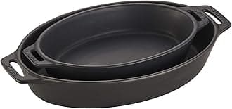 Staub Ceramic 2-piece Oval Baking Dish Set - Matte Black