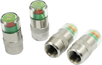 New Car Tire Pressure Monitor Valve Cap w/Sensor Indicator 3 Color Eye Alert 4Pcs