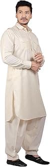 Men's Cotton Blend Pathani Kurta Pyjama Suit