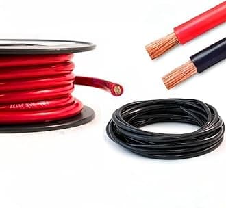 Hi-Flex Battery Cable 16mm² - 95mm² Black & Red PVC Heavy Duty Flexible Copper Welding Wire Starter Inverter Cable (50mm, 345 Amps, Red, 2 Metre)
