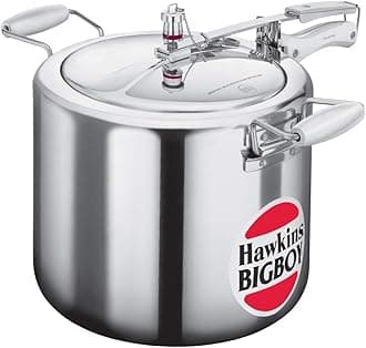 Hawkins Bigboy Aluminum 18 Litre Pressure Cooker with Separators and Grid to Cook Different Foods At the Same Time